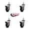 Service Caster 3 Inch Hooded Neoprene Rubber 7/8 Inch Grip Ring Stem Casters with Brakes, 4PK SCC-GR03S310-NPRB-BC-B-71678-4 - alternate 2